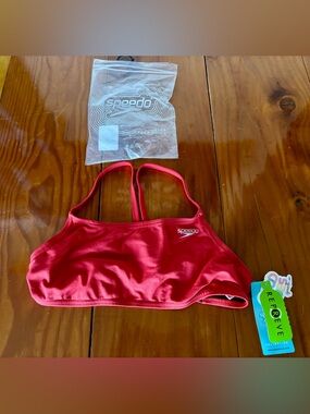 Speedo Kids Red Racerback Swim Crop Top